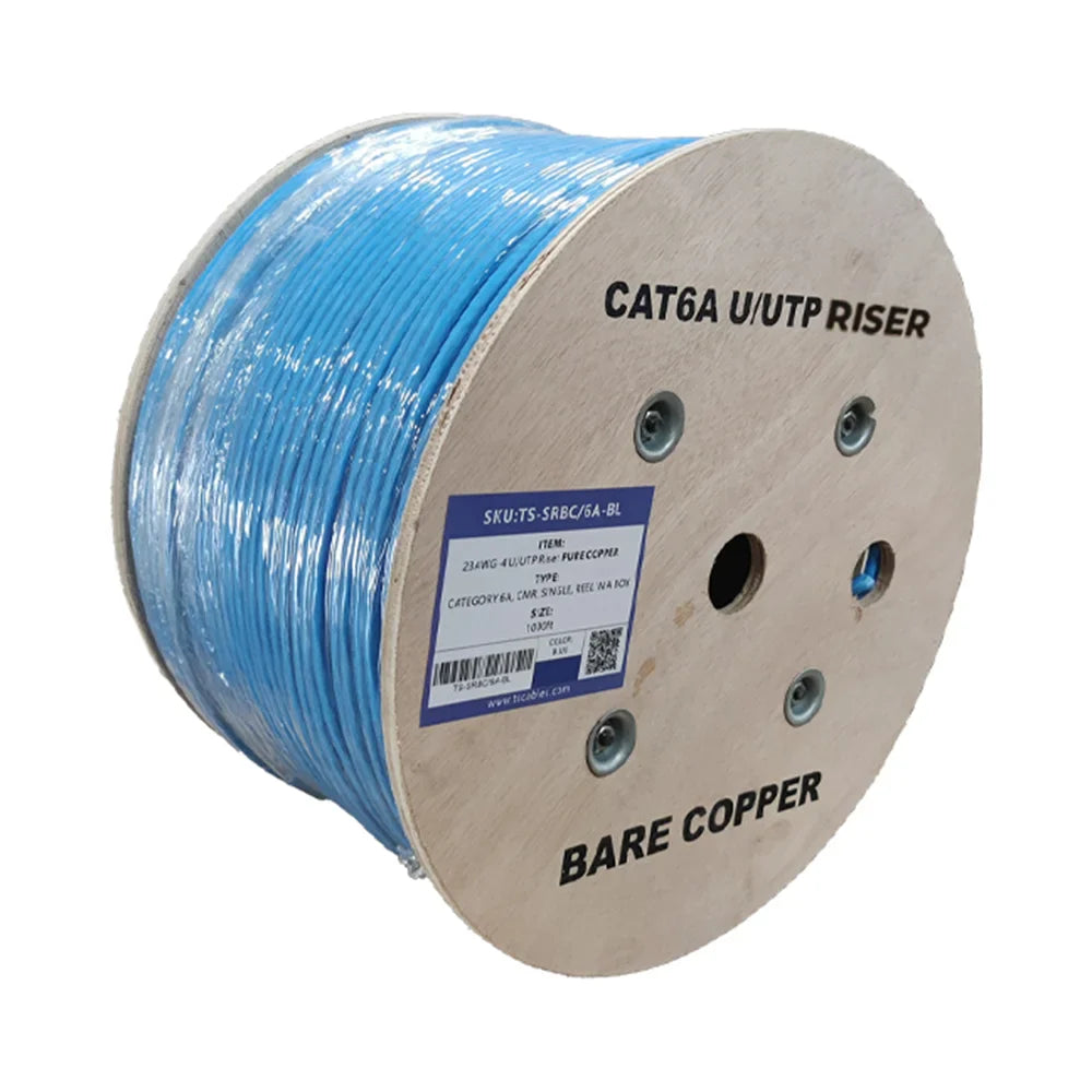 Cat6a Riser Rated UTP Solid Bare Copper Cable 1000 Ft