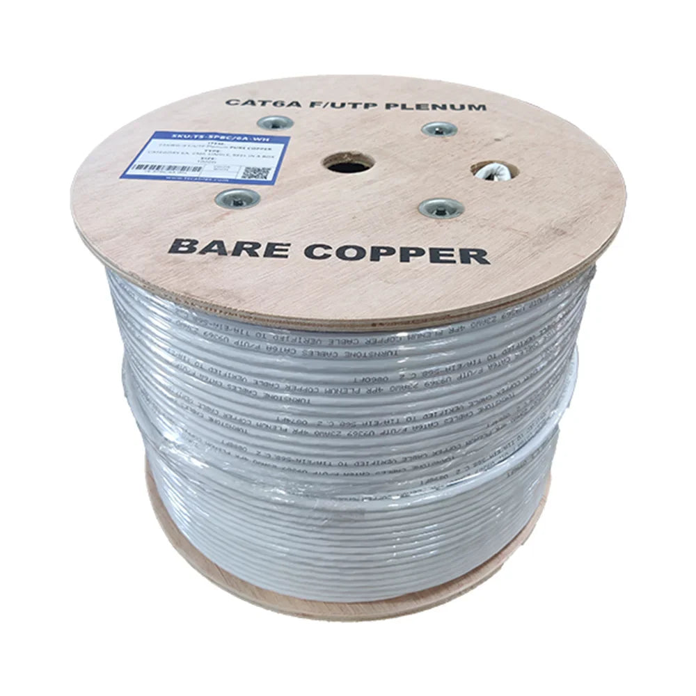 Cat6a Plenum Rated Shielded F/UTP Cable 1000 Ft White
