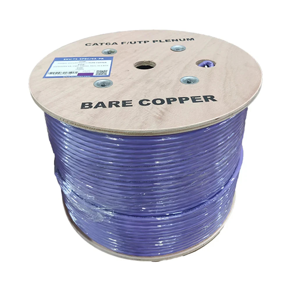 Cat6a Plenum Rated Shielded F/UTP Cable 1000 Ft Purple