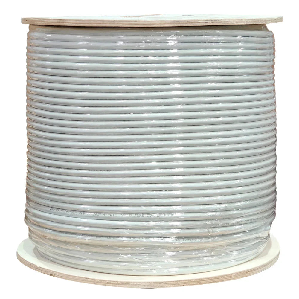 Cat7 Plenum Rated Cable | Shielded (S/FTP) | Solid Bare Copper | 1000 Ft

