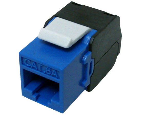 CAT6A RJ45 KEYSTONE JACK, UNSHIELDED, 180-DEGREE, MIG+, HIGH DENSITY - Delco Cables