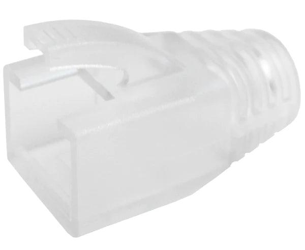 RJ45 SLIP-ON BOOT, CAT6 / CAT6A / CAT7, TYPE OVERSIZE, 1PC, CLEAR COLOR, 7.5MM OD - Delco Cables