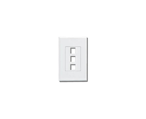 SCREWLESS KEYSTONE WALL PLATE, SINGLE-GANG – UP TO 6-PORTS – WHITE - Delco Cables