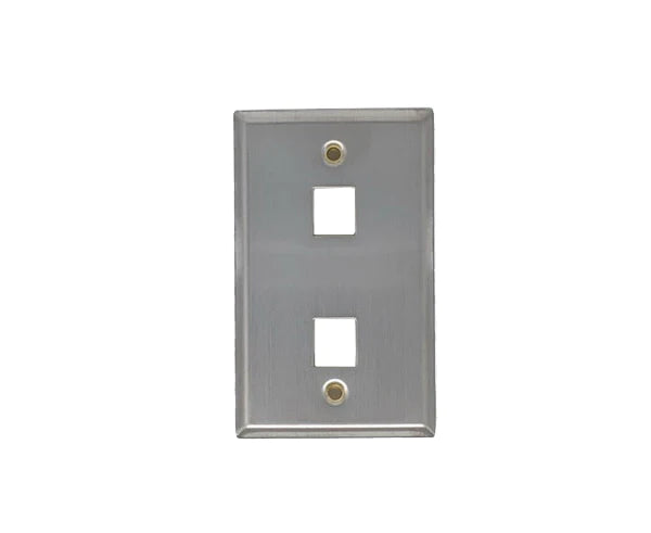 STAINLESS STEEL KEYSTONE WALL PLATE, SINGLE-GANG – UP TO 6 PORTS - Delco Cables